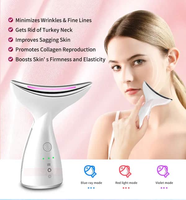⭐ IVOJA Self-Glow EMS & LED Lifting Device – Premium Hals- & Gesichtsmassager mit Gift Box