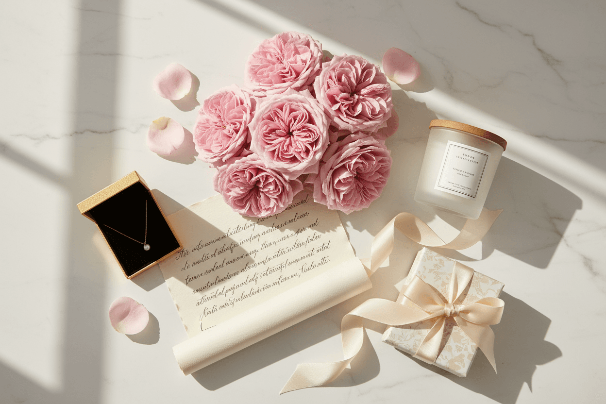 Romantische Geschenkideen für Frauen – Schmuck, Blumen und liebevolle Geschenkbox für besondere Momente
