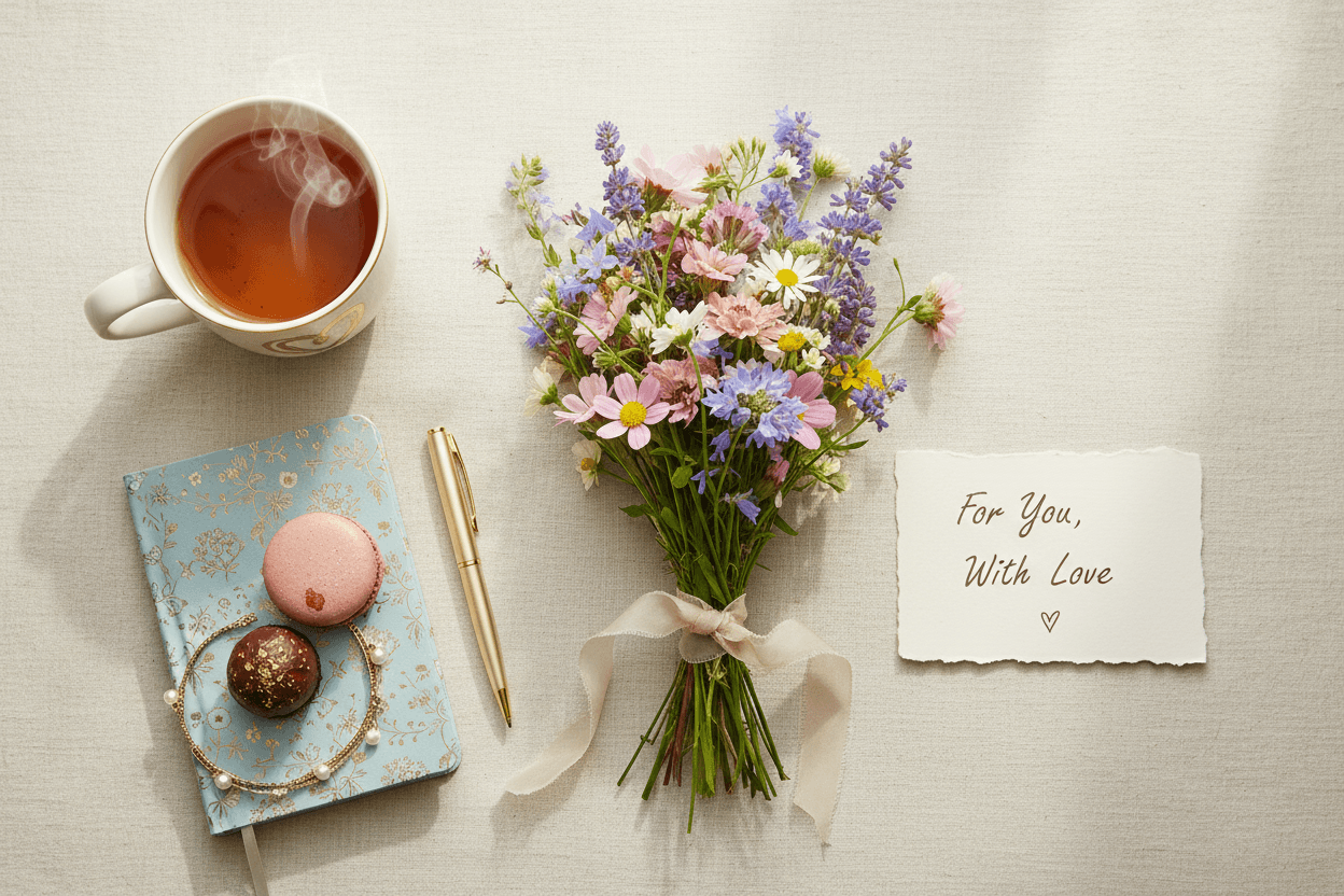 Kleine Aufmerksamkeit für Frauen – liebevolle Geschenke mit Blumen, Schmuck und persönlicher Note