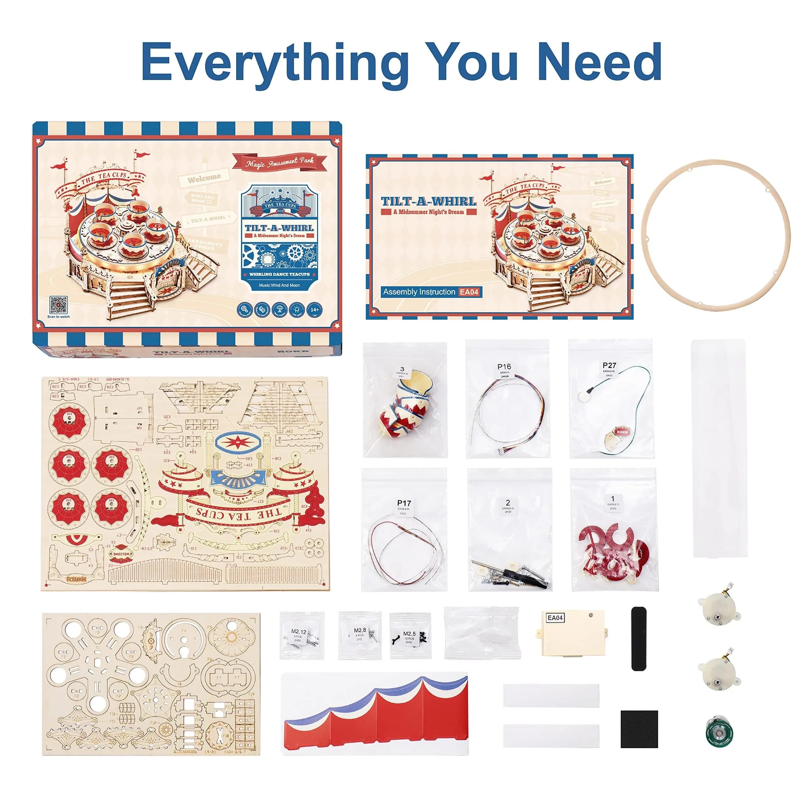 ROKR Tilt-A-Whirl™ – Magische Holz-Musikbox mit Karussell-Bewegung (DIY)