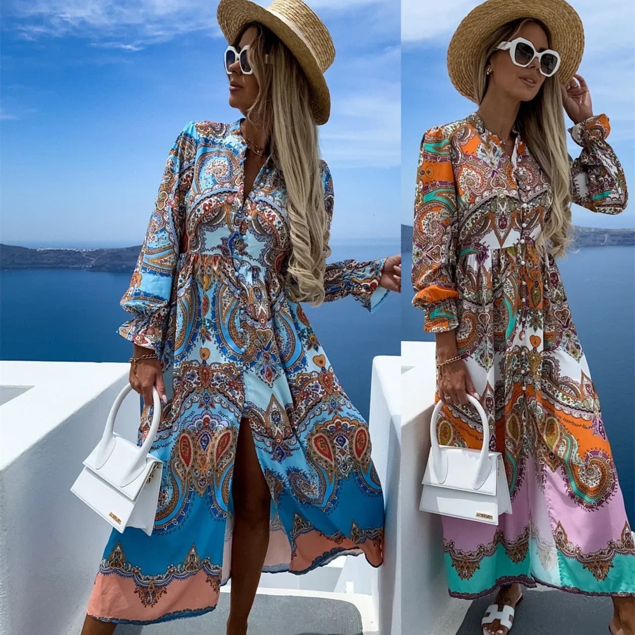 70s Icon Boho Kleid – Vintage Paisley Flow