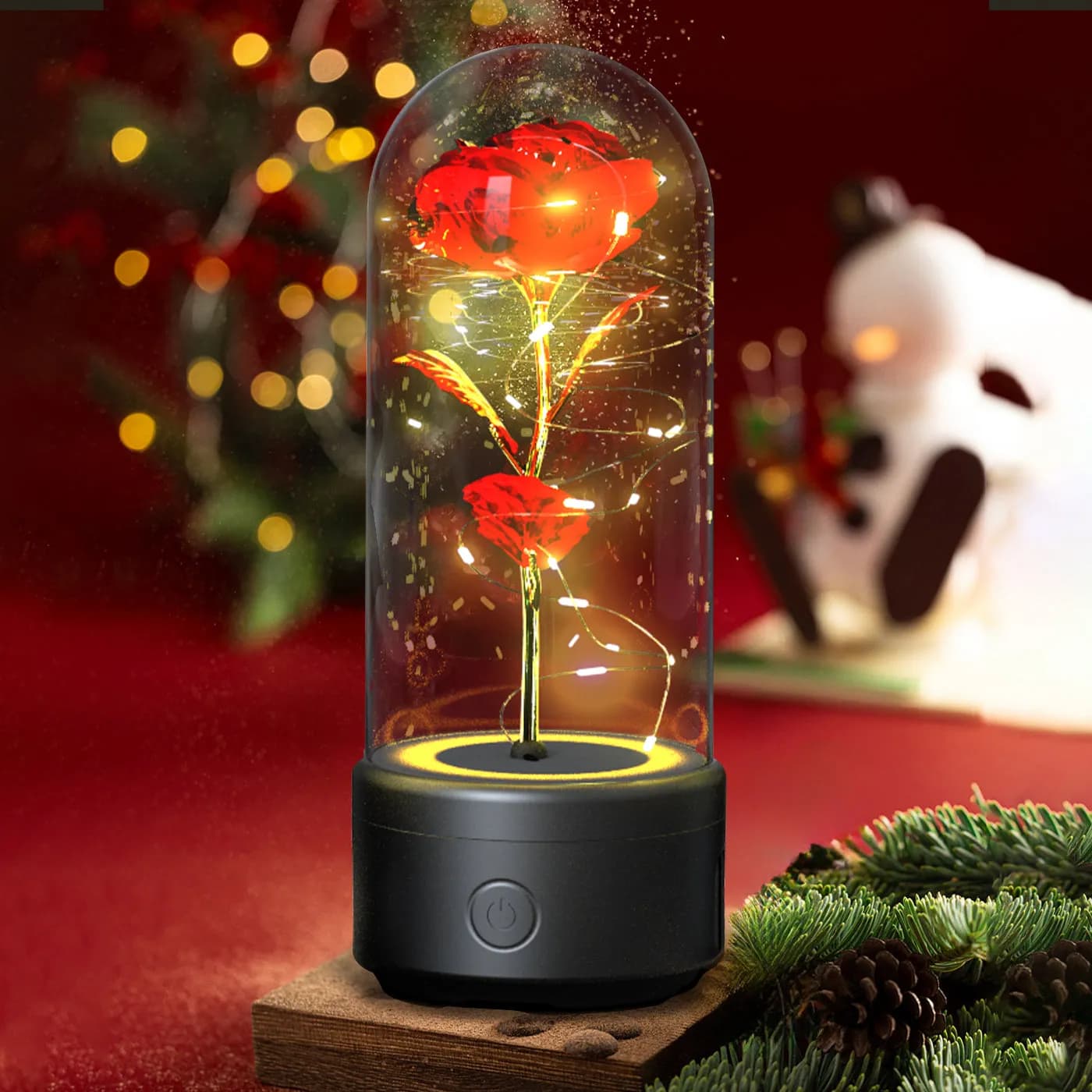 LED Rose im Glas – Romantische Lampe & Geschenk Mood Light