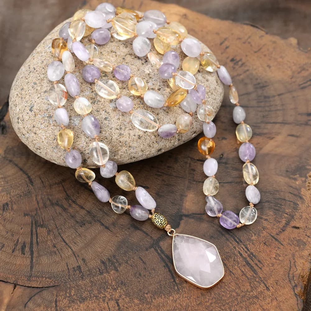 Boho Crystal Necklace – Natural Harmony