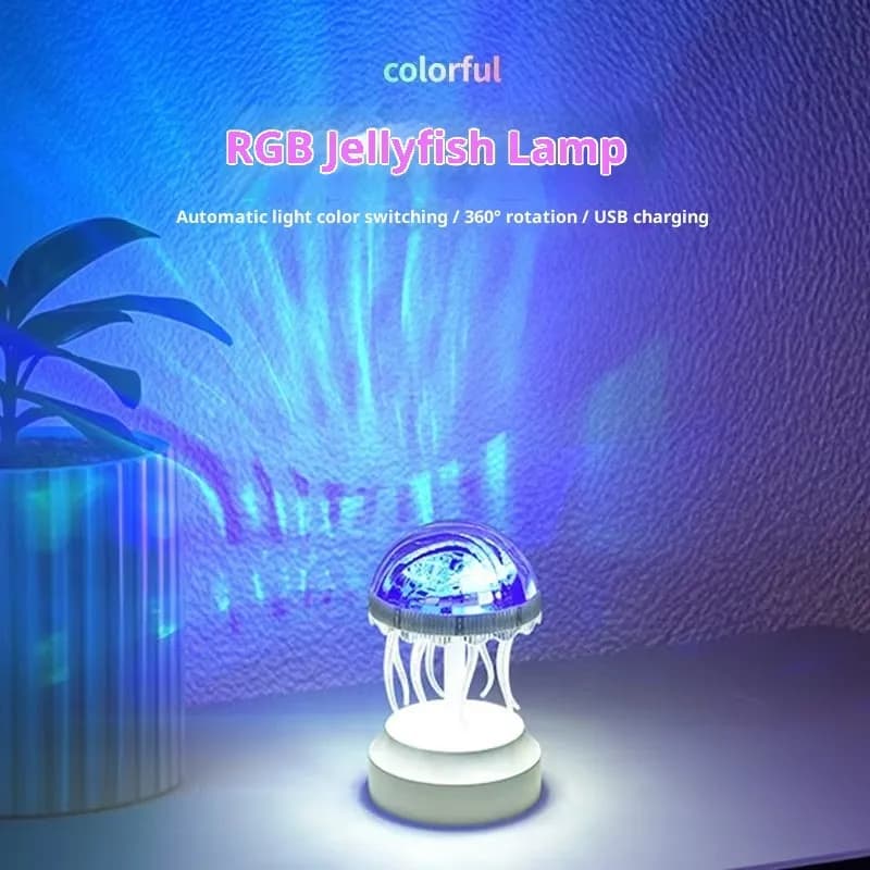 Leuchtende Qualle – Magisches Mood Light mit sanfter Projektion ✨