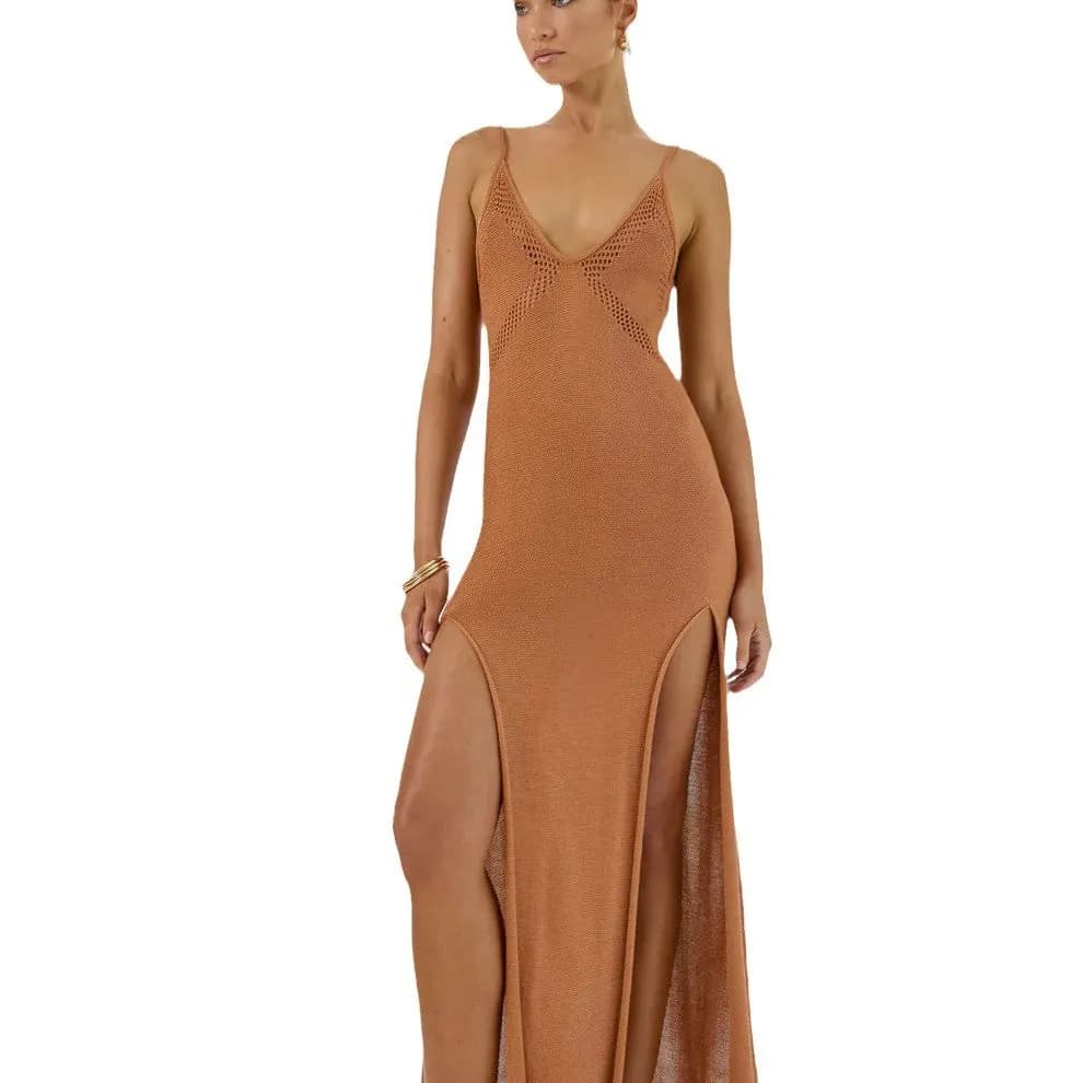 Beach Resort Cover-Up Kleid – leichtes Boho Camisole Maxi