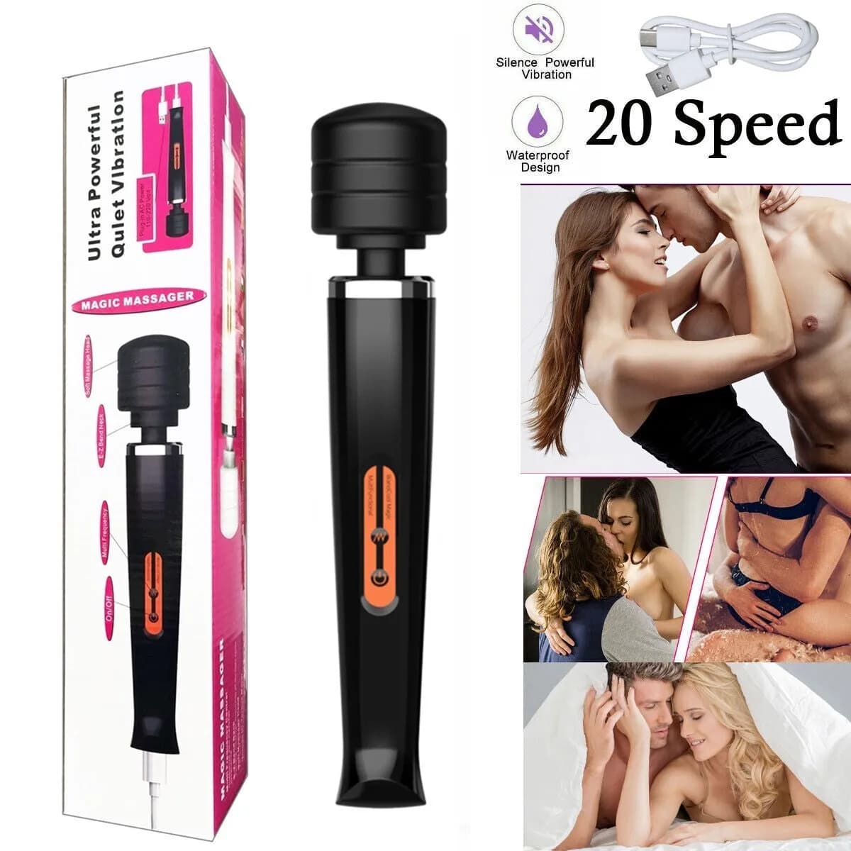 IVOJA Magic Wand – 10-Speed Körpermassager mit USB-Ladung