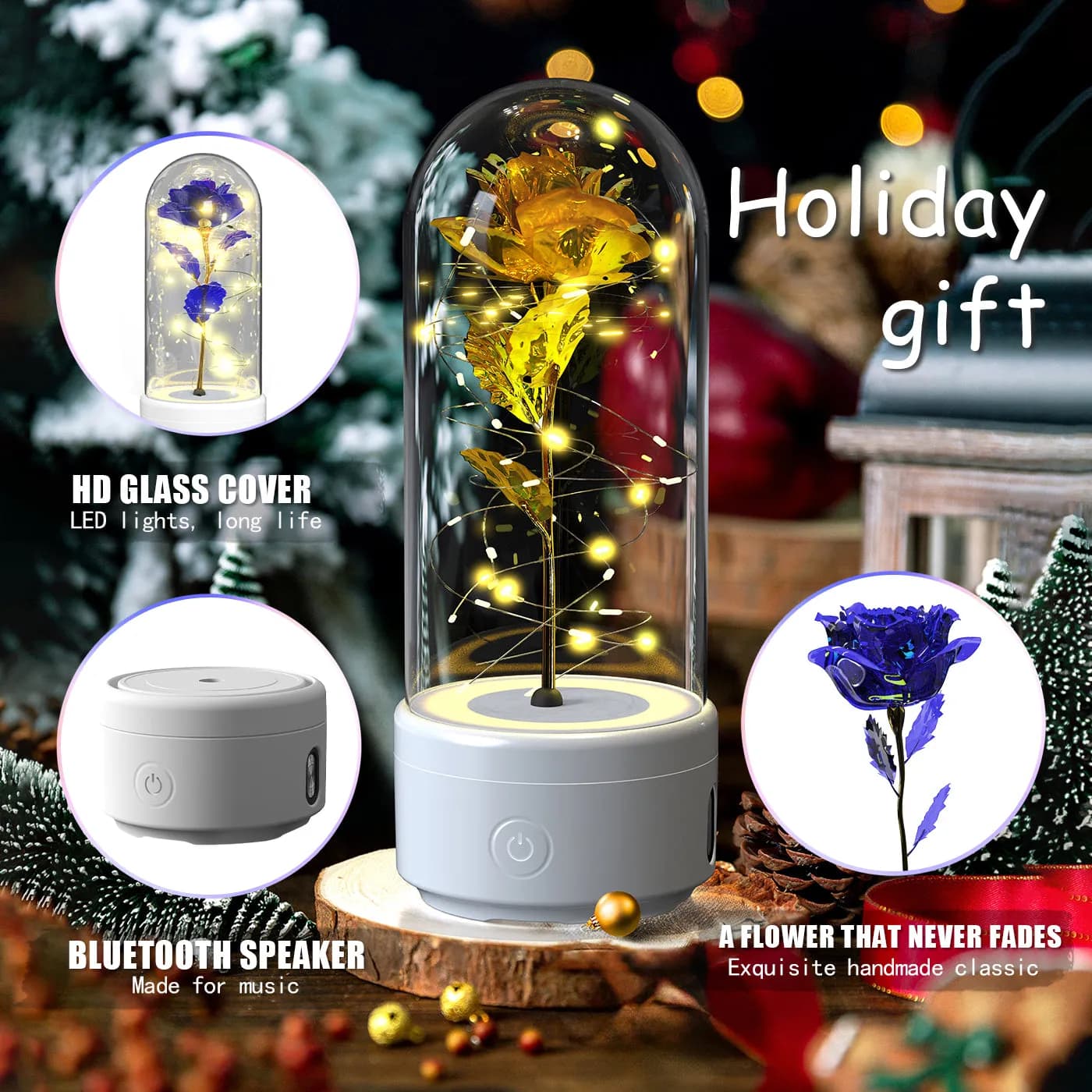 LED Rose im Glas – Romantische Lampe & Geschenk Mood Light