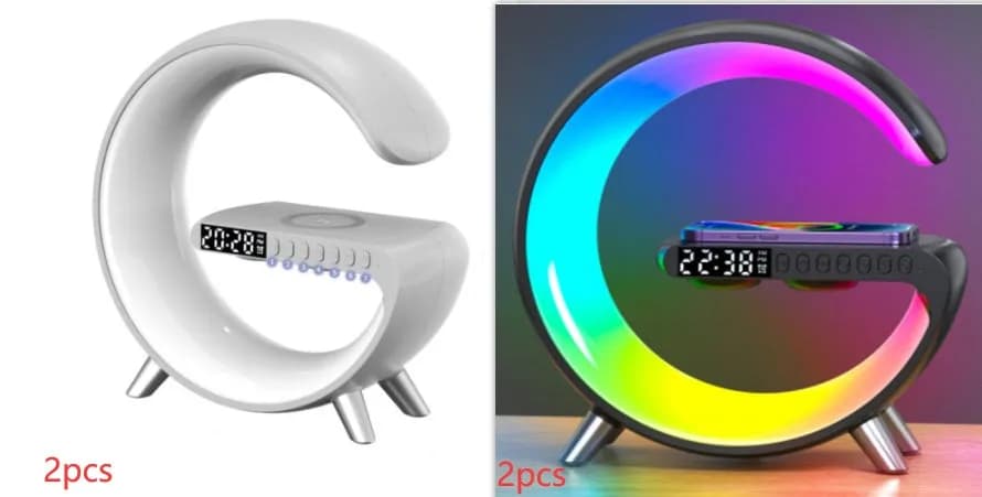 IVOJA G-Shape LED Mood Light – Bluetooth Speaker & Wireless Charging ✨