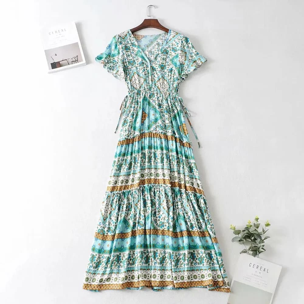 Boho Maxi Dress – 70s Floral Spirit