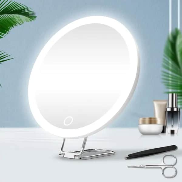 LED Schminkspiegel mit Zoom & drehbarem Licht – Vergrößerung 5x/10x/20x/30x